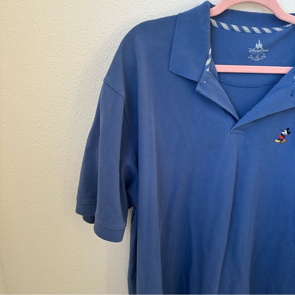 Disney Parks Mickey Mouse Shirt XXL Mens Blue Golf Polo Embroidered Classic 0003 - Picture 2 of 12